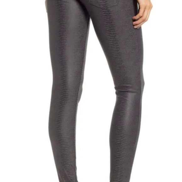 Metallic Python Print Denim Legging - Picture 2 of 2